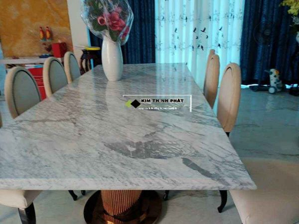mẫu bàn bếp, bàn đá lavabo đá trắng vân mây