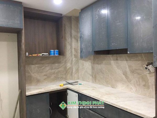 Đá Marble Kem Hoàng Gia (Daina Beige) ốp bếp