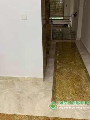 Đá Marble Kem Hoàng Gia (Daina Beige) ốp cầu thang