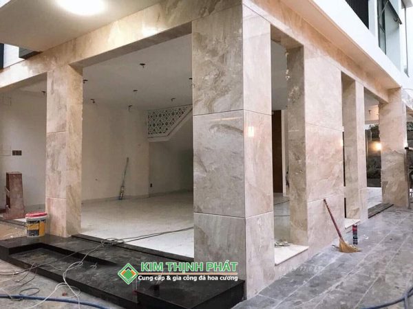 Đá Marble Kem Hoàng Gia (Daina Beige) ốp tường, mặt tiền