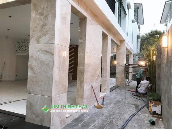 Đá Marble Kem Hoàng Gia (Daina Beige) ốp tường, mặt tiền