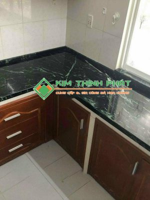 Đá Marble Xanh Tia Chớp (Xanh Mạng Nhện) ốp bàn bếp