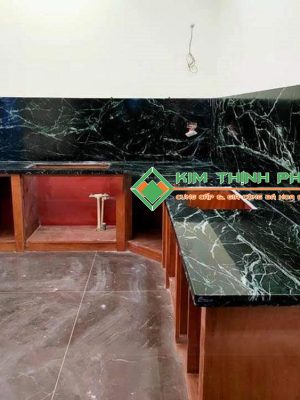 Đá Marble Xanh Tia Chớp (Xanh Mạng Nhện) ốp bàn bếp