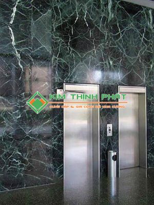 Đá Marble Xanh Tia Chớp (Xanh Mạng Nhện) ốp mặt tiền thang máy