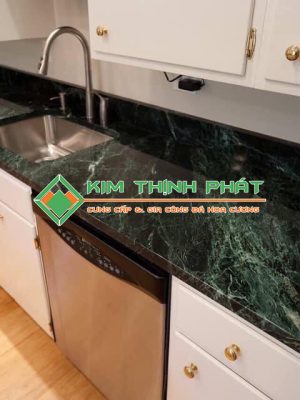 Đá Marble Xanh Tia Chớp (Xanh Mạng Nhện) ốp bàn bếp