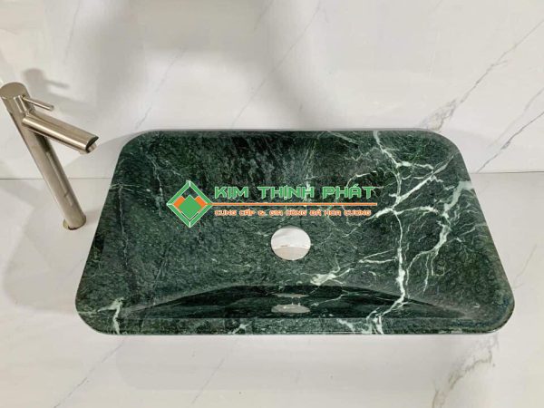 Đá Marble Xanh Tia Chớp (Xanh Mạng Nhện) ốp lavabo