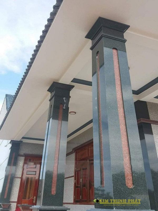 ốp cột đá đen ấn độ bông lài