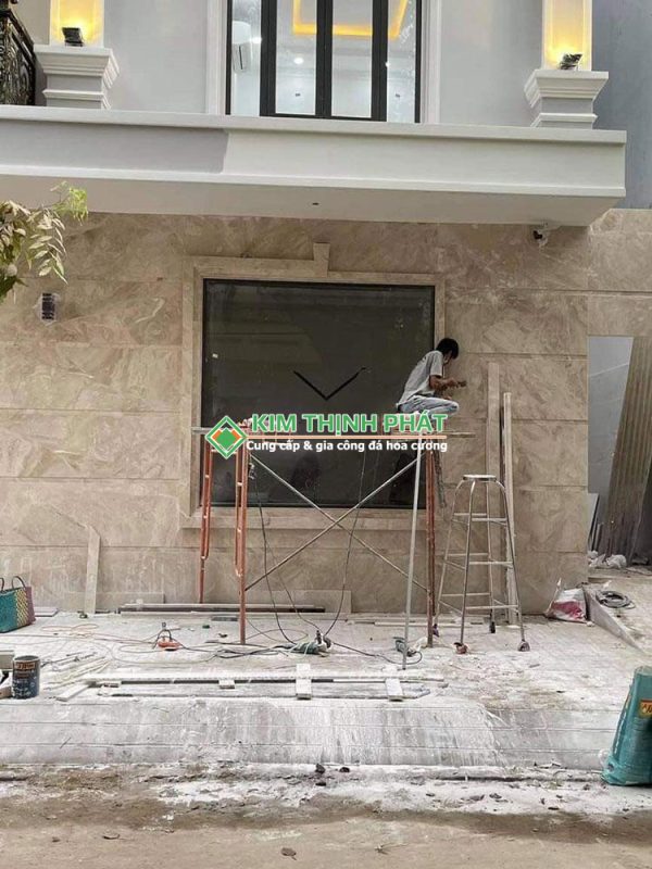 Đá Marble Kem Hoàng Gia (Daina Beige) ốp tường, mặt tiền