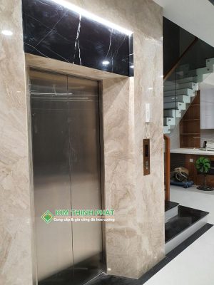 Đá Marble Kem Hoàng Gia (Daina Beige) ốp mặt tiền thang máy