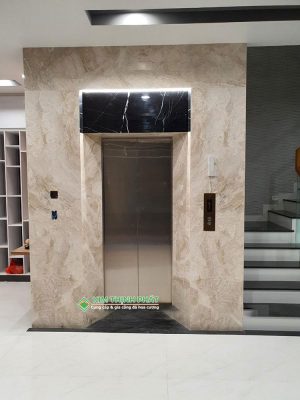 Đá Marble Kem Hoàng Gia (Daina Beige) ốp mặt tiền thang máy