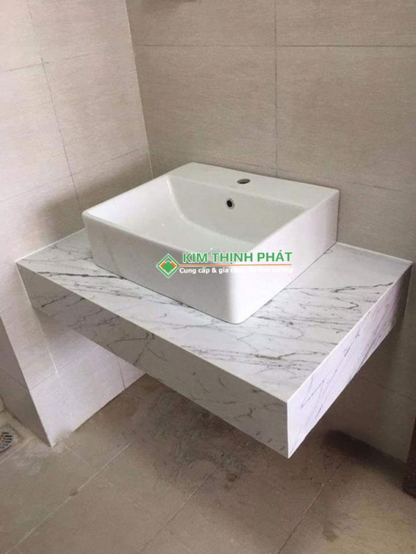 Đá Marble Trắng Carrara (Carrara White) ốp lavabo