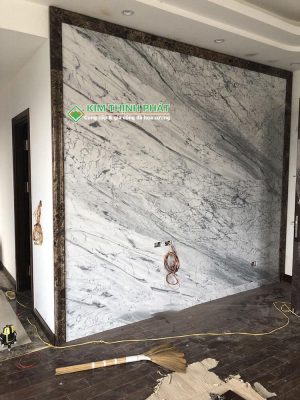 Đá Marble Trắng Carrara (Carrara White) ốp vách tường, mặt tiền