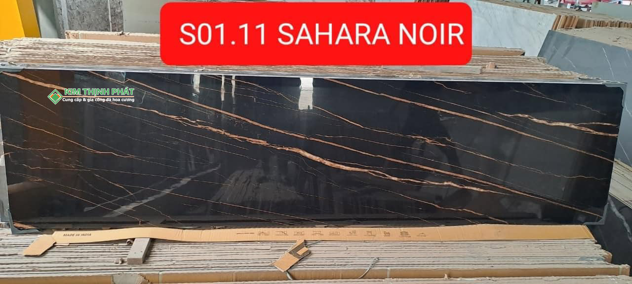 Hình ảnh mẫu Đá Đen Sahara Noir (Đen Vân Dây Vàng)
