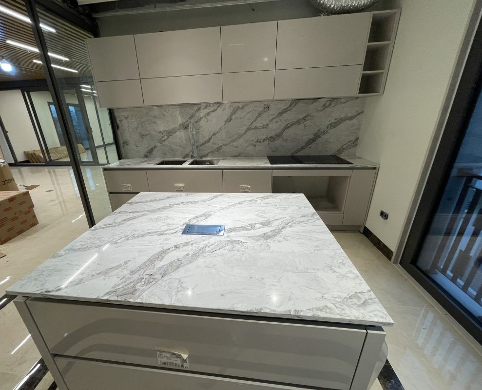 đá marble tự nhiên ốp quầy bar, bàn đảo